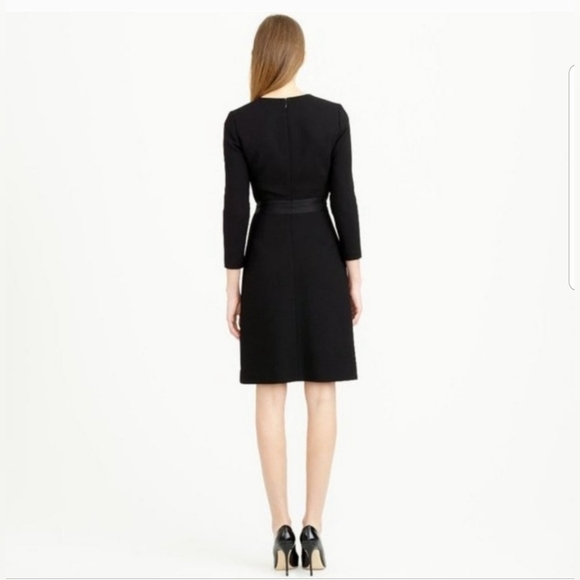 J.Crew Double Faced Wool Crepe Dress in Black Size 4 Color Black - Picture 3 of 15